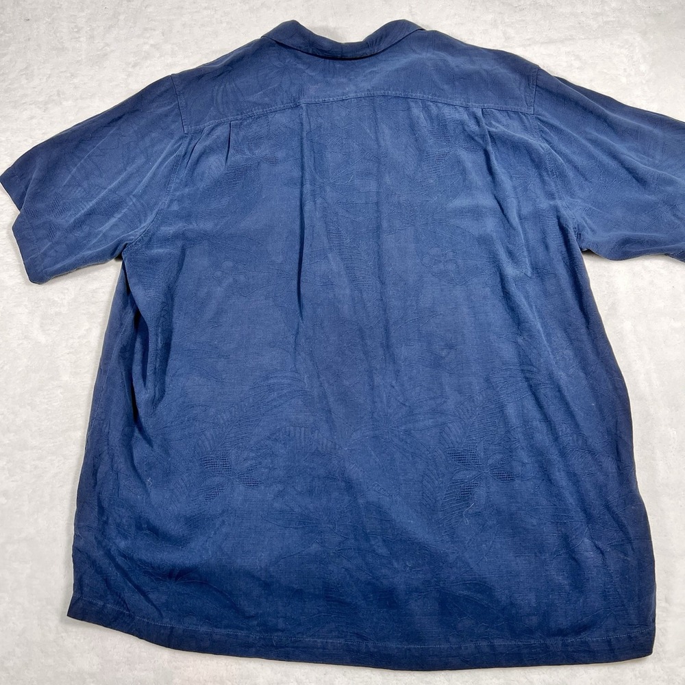 Tommy Bahama Shirt Men 1XLB Blue 100% Silk Floral Hawaiian Camp Beach Summer SS‎ - Picture 7 of 10